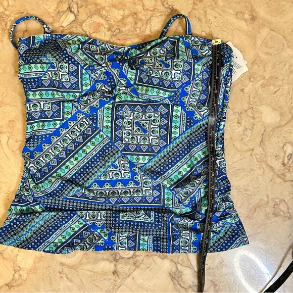 NWT Croft & Barrow Tankini Top Size 14 Blue Green - Picture 9 of 9
